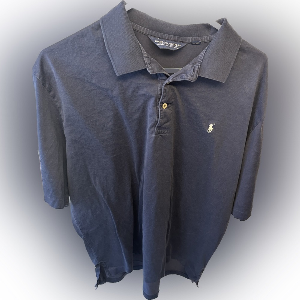 Polo Golf by Ralph Lauren polo shirt with Hanover Country Club logo on sleeve.